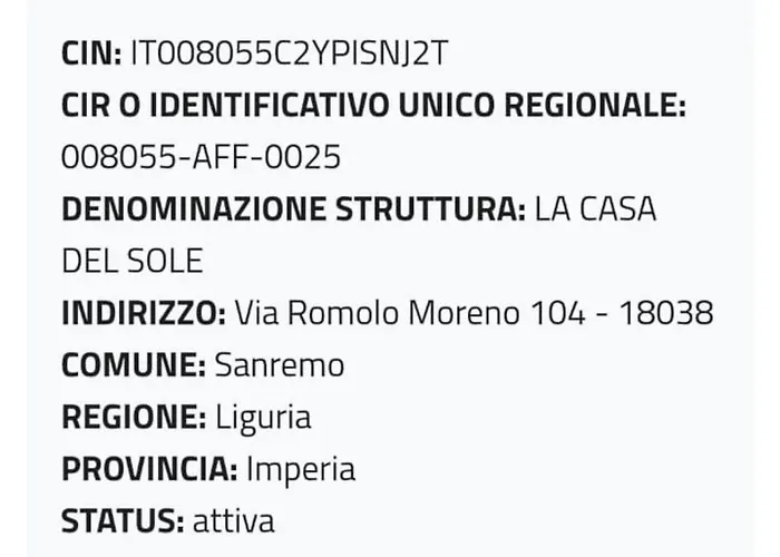 La Casa Del Sole Guest house